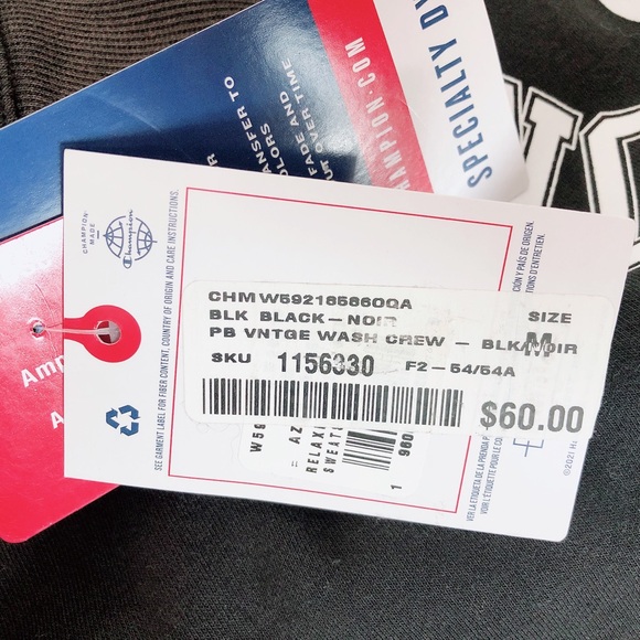 Champion crew neck sweater Medium vintage black sweatshirt - Picture 15 of 15